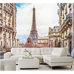 Фотообои в прихожую Париж эйфелева башня 300х270 см интерьерные