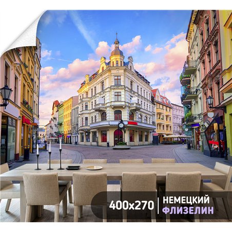 Фотообои в коридор улочка дорога 400х270 см моющиеся