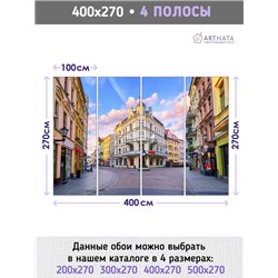 Фотообои в коридор улочка дорога 400х270 см моющиеся