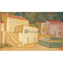 Пейзаж с домами - Модульная картины, Репродукции, Декоративные панно, Декор стен