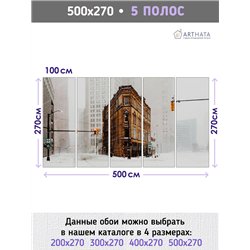 Фотообои Зимняя улочка 500х270 см для коридора