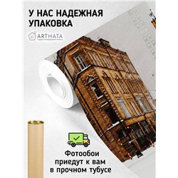 Фотообои Зимняя улочка 500х270 см для коридора