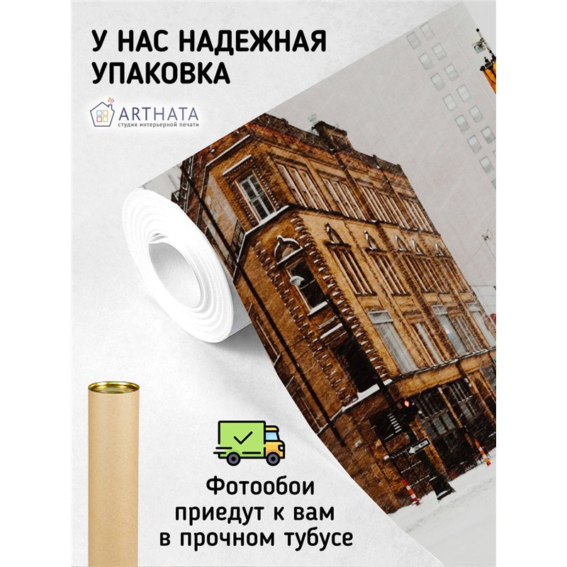 Фотообои Зимняя улочка 500х270 см для коридора