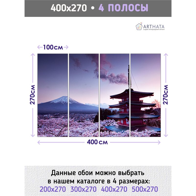 Фотообои Япония Фудзияма 400х270 см для спальни