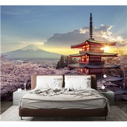 Фотообои Япония Фудзияма сакура 300х270 см для оформления стен в гостиной