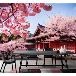 Фотообои для кухни дворец Япония 400х270 см моющиеся