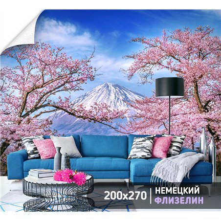 Фотообои Япония Фудзияма 200х270 см для декорирования стен в зале