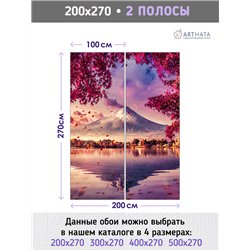 Фотообои Япония гора Фудзияма 200х270 см для декорирования стен в зале