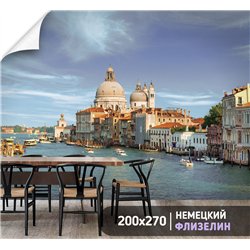 Фотообои Венеция лодки канал 200х270 см для декорирования стен в зале
