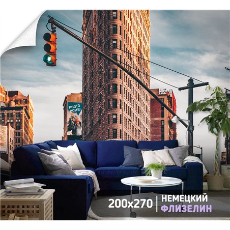 Фотообои на стену Нью йорк панорама 200х270 см для декорирования стен в зале