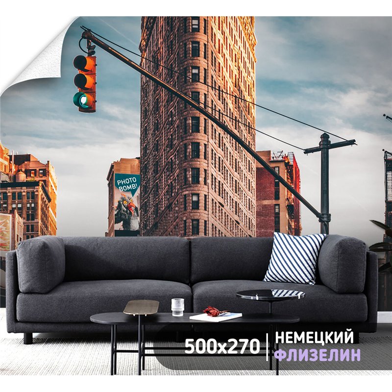 Фотообои на стену Нью йорк панорама 500х270 см для коридора