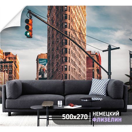 Фотообои на стену Нью йорк панорама 500х270 см для коридора