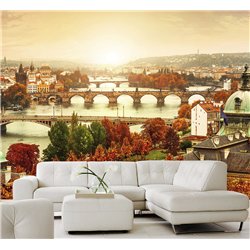 Фотообои Прага Чехия осень 500х270 см для коридора