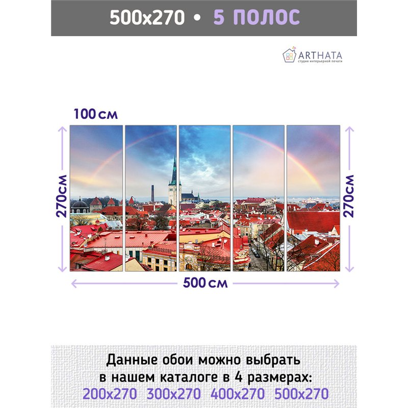 Фотообои Эстония Таллин панорама 500х270 см для коридора