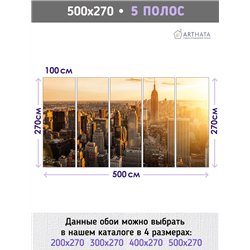 Фотообои для кухни Нью йорк закат 500х270 см интерьерные