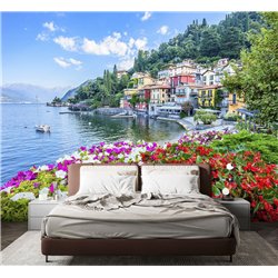 Фотообои в гостиную Италия озеро Комо 200х270 см флизелиновые с виниловым покрытием