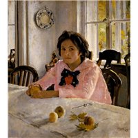 Портреты картины репродукции на заказ - Девочка с персиками