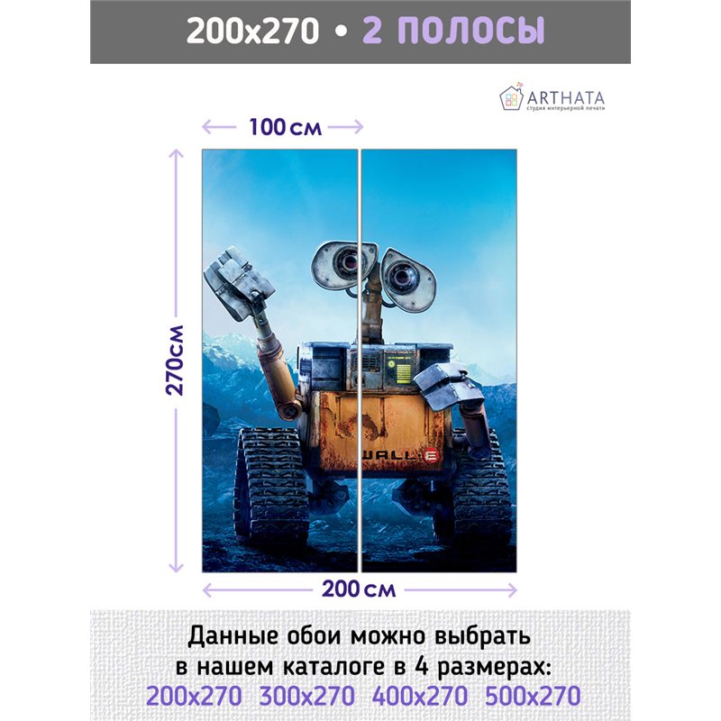 Фотообои девочки робот Валли 200х270 см флизелиновые с виниловым покрытием