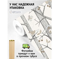 Фотообои для мальчика лес с птицами 400х270 см моющиеся