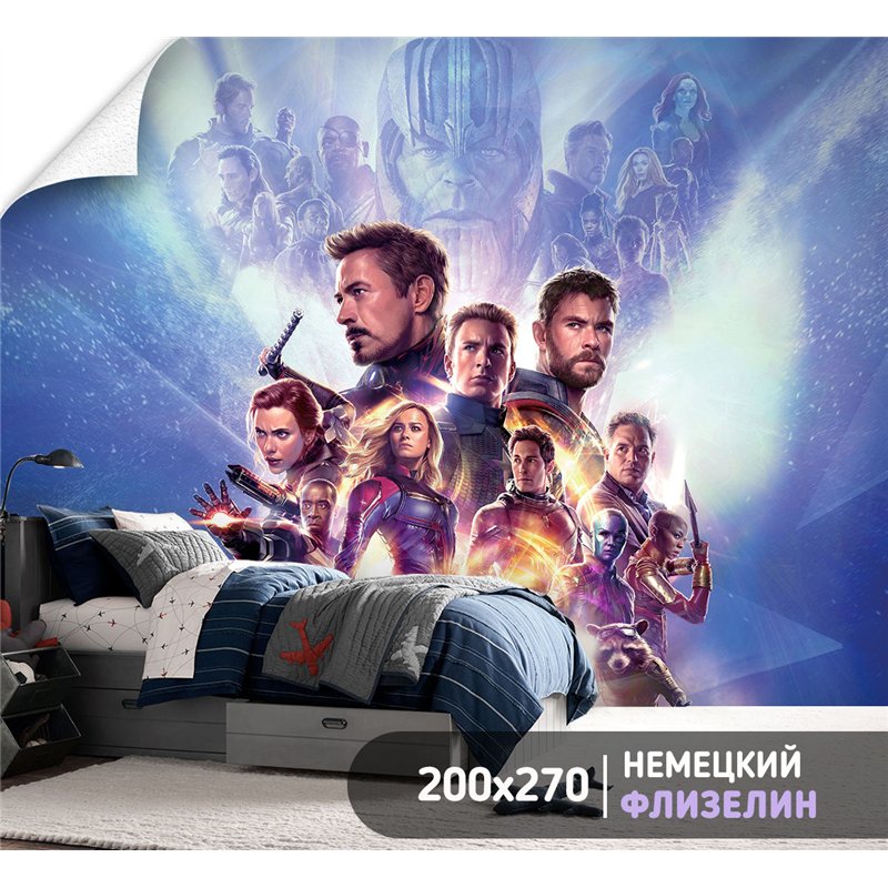 Фотообои девочкам Марвел супергерои 200х270 см флизелиновые с виниловым покрытием