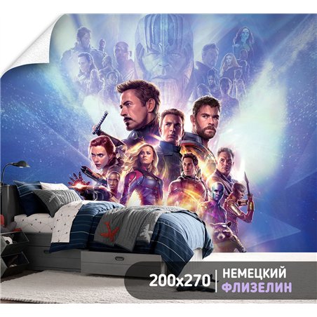 Фотообои девочкам Марвел супергерои 200х270 см флизелиновые с виниловым покрытием