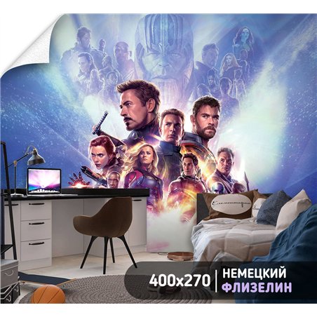 Фотообои девочкам Марвел супергерои 400х270 см моющиеся