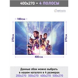 Фотообои девочкам Марвел супергерои 400х270 см моющиеся