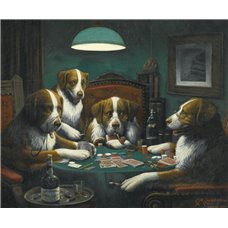 Картина на холсте по фото Модульные картины Печать портретов на холсте Кулидж Кассиус «Партия в покер»
