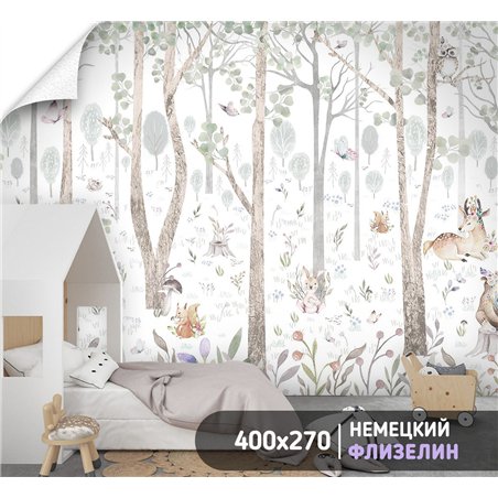 Фотообои в детскую животные 400х270 см в игровую
