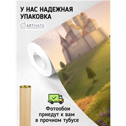 Фотообои в детскую иллюстрация замок 200х270 см для девочек для мальчиков