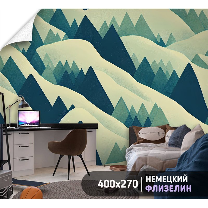 Фотообои детям горы и снег 400х270 см в игровую