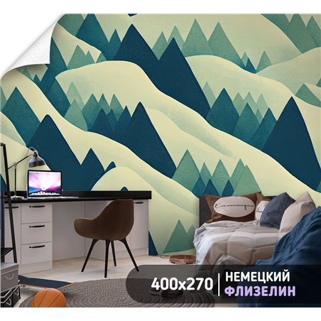 Фотообои детям горы и снег 400х270 см в игровую