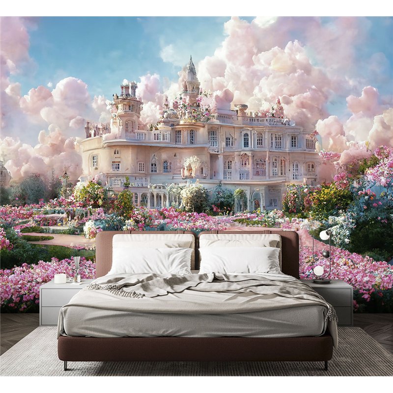Фотообои для девочки сказочный замок 200х270 см флизелиновые с виниловым покрытием