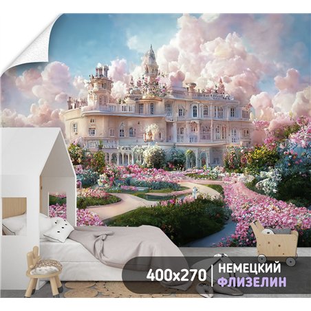 Фотообои детям сказочный замок 400х270 см моющиеся