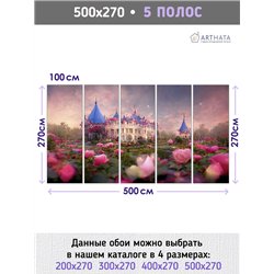 Фотообои для детской сказочный замок 500х270 см в игровую