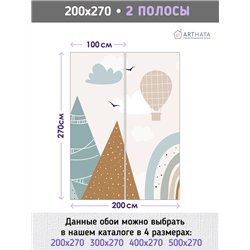 Фотообои в детскую воздушный шар птицы 200х270 см моющиеся