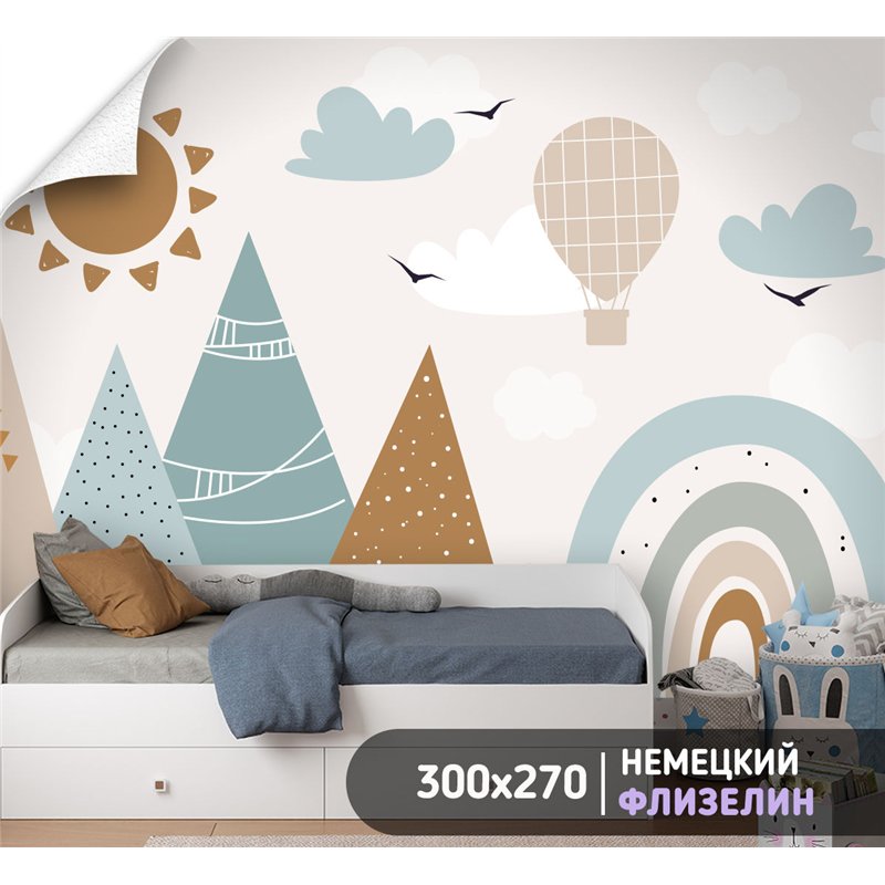 Фотообои в детскую воздушный шар 300х270 см для девочек для мальчиков