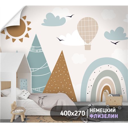 Фотообои в детскую воздушный шар 400х270 см флизелиновые с виниловым покрытием