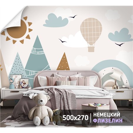 Фотообои в детскую воздушный шар 500х270 см в игровую