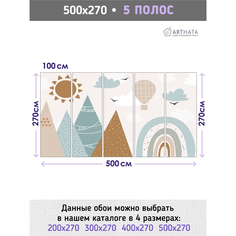 Фотообои в детскую воздушный шар 500х270 см в игровую