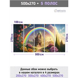 Фотообои девочкам сказочный замок цветы 500х270 см в игровую