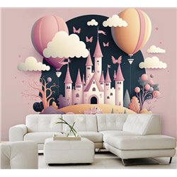 Фотообои детские иллюстрация 3д замок 200х270 см для девочек для мальчиков