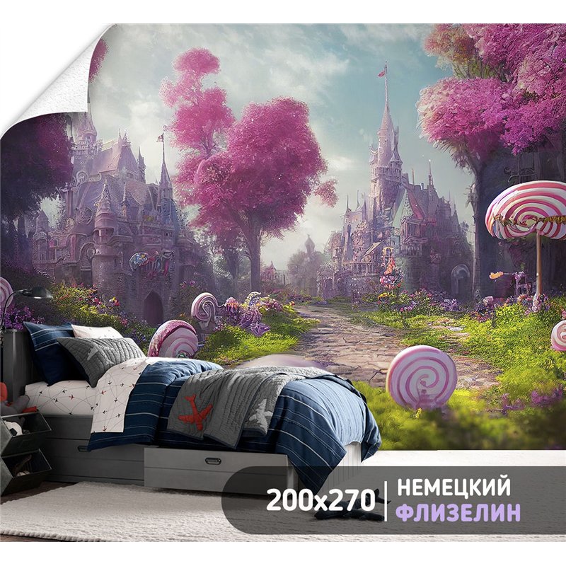 Фотообои детские сказочный замок 200х270 см для девочек для мальчиков