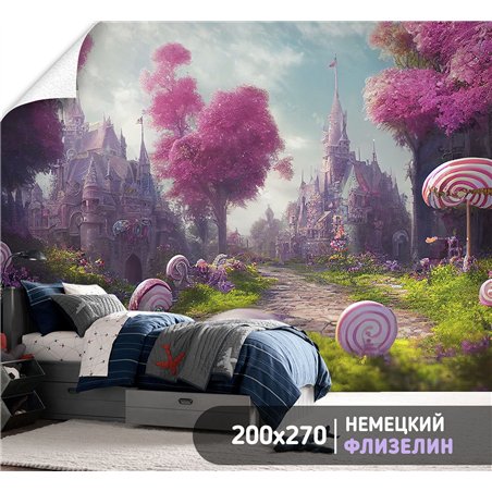 Фотообои детские сказочный замок 200х270 см для девочек для мальчиков