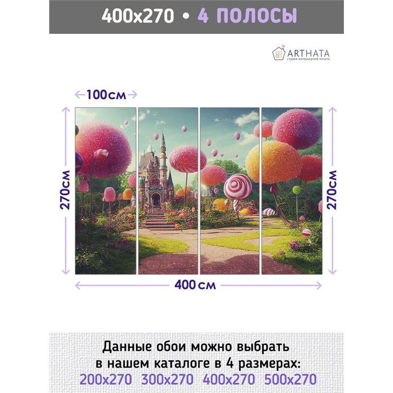 Фотообои для девочки сказочный замок 400х270 см в игровую