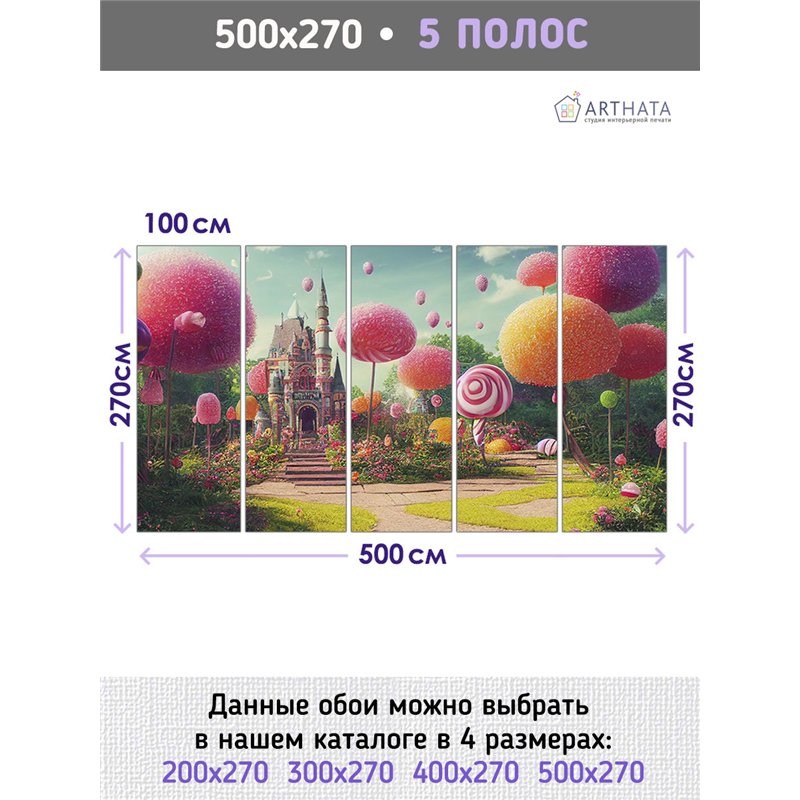 Фотообои для девочки сказочный замок 500х270 см моющиеся