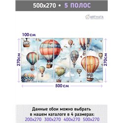 Фотообои детям воздушные шары 500х270 см моющиеся
