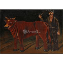 Крестьянин с быком - Модульная картины, Репродукции, Декоративные панно, Декор стен