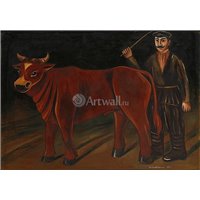 Портреты картины репродукции на заказ - Крестьянин с быком