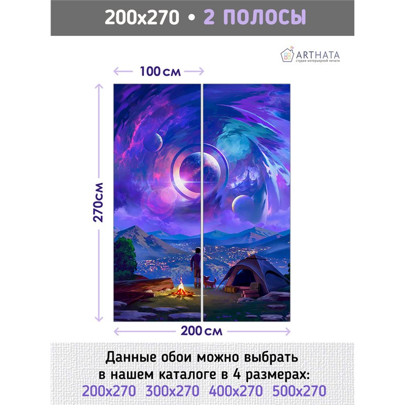 Фотообои детские космос планеты 200х270 см для девочек для мальчиков
